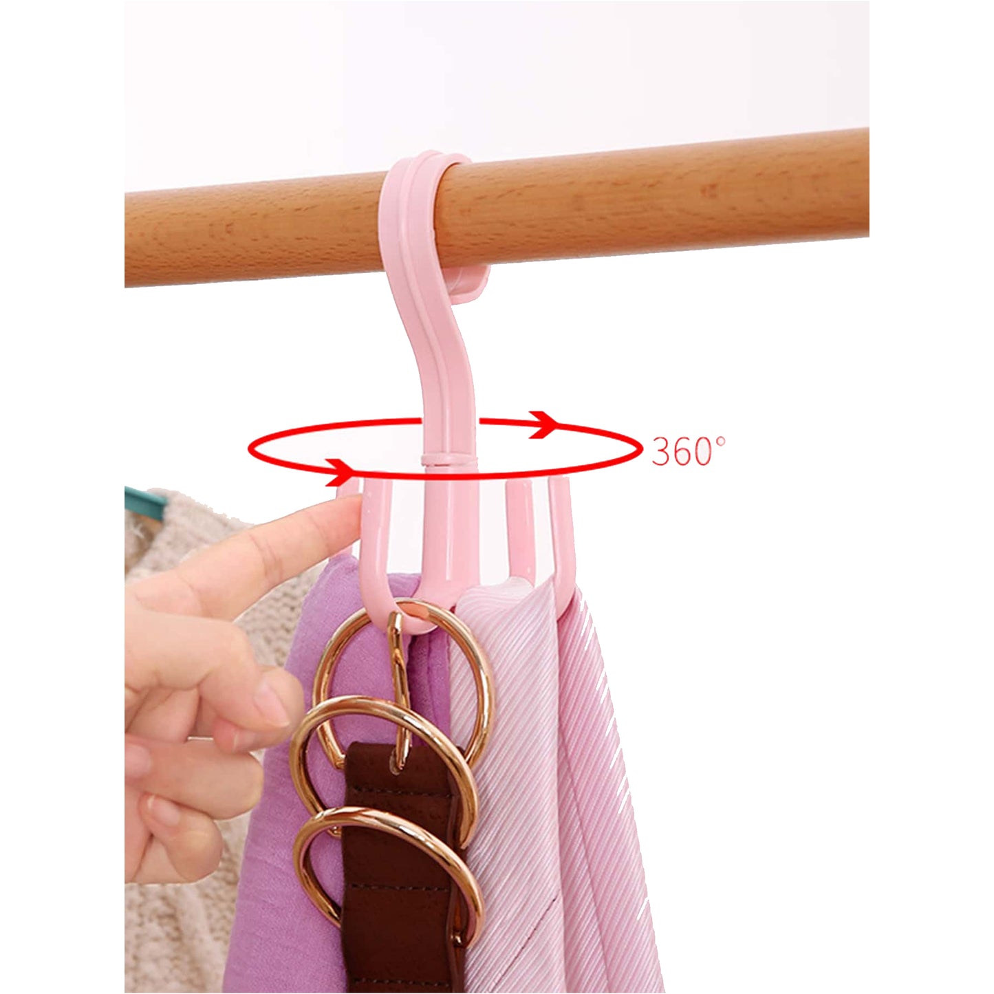 Rotated 4 Claw Hanger Hooks - Pink