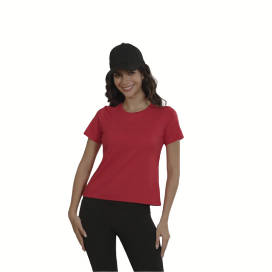 Softest Tee - Crew Neck T-shirt  Top (Riddhi Red)