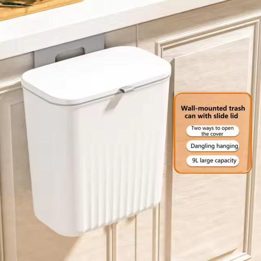Wall Mounted Trash Can - White