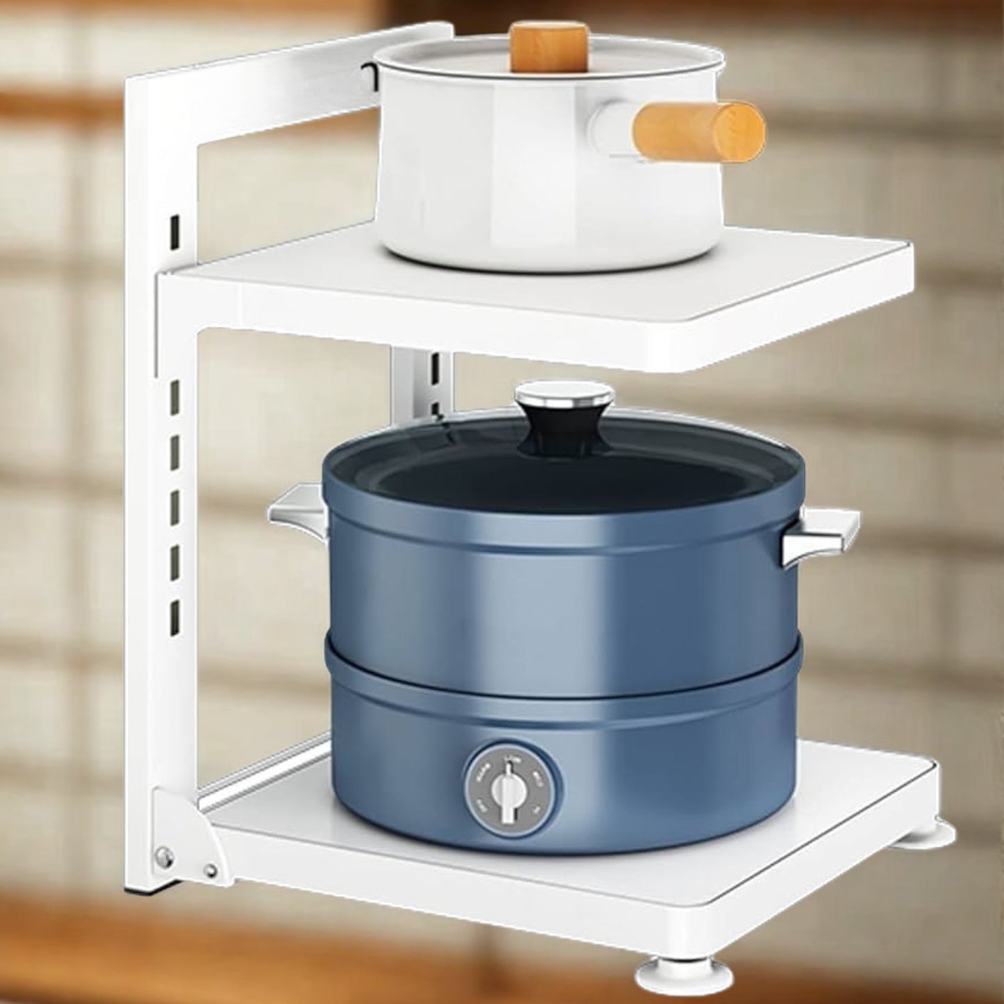 Pot Rack 2-4 Tiers Pot Rack White