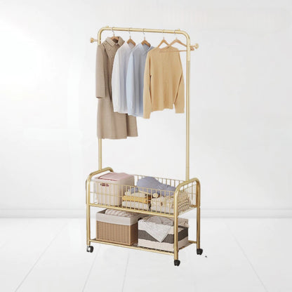 Clothes Rack - 60Cm Gold + Basket