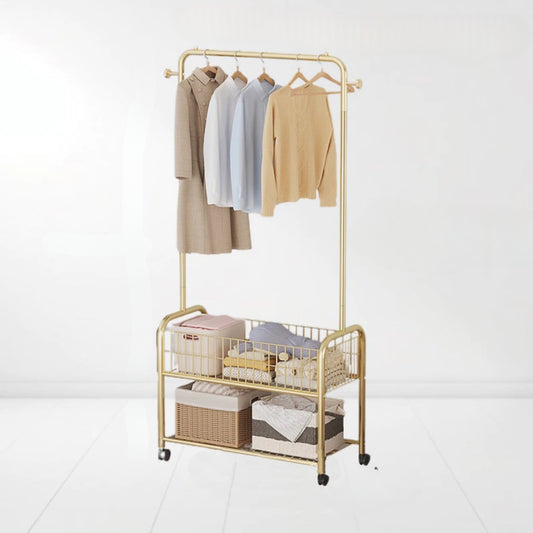 Clothes Rack - 60Cm Gold + Basket