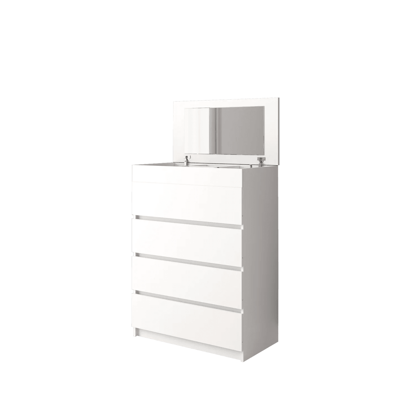 4 Layers Chest Drawer with Door / White Colour (L79cm x W40cm x H105cm) - Thebrands