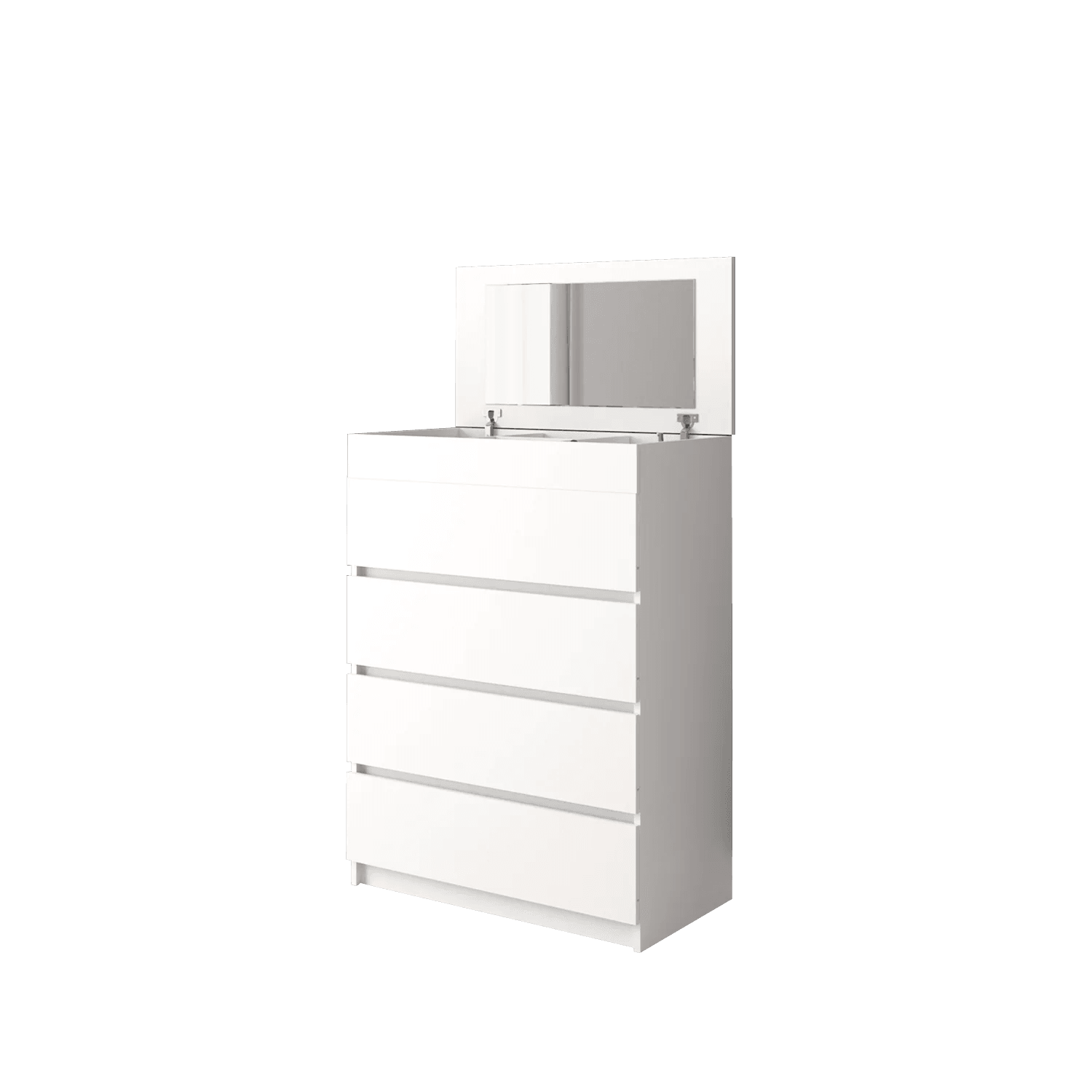 4 Layers Chest Drawer with Door / White Colour (L79cm x W40cm x H105cm) - Thebrands