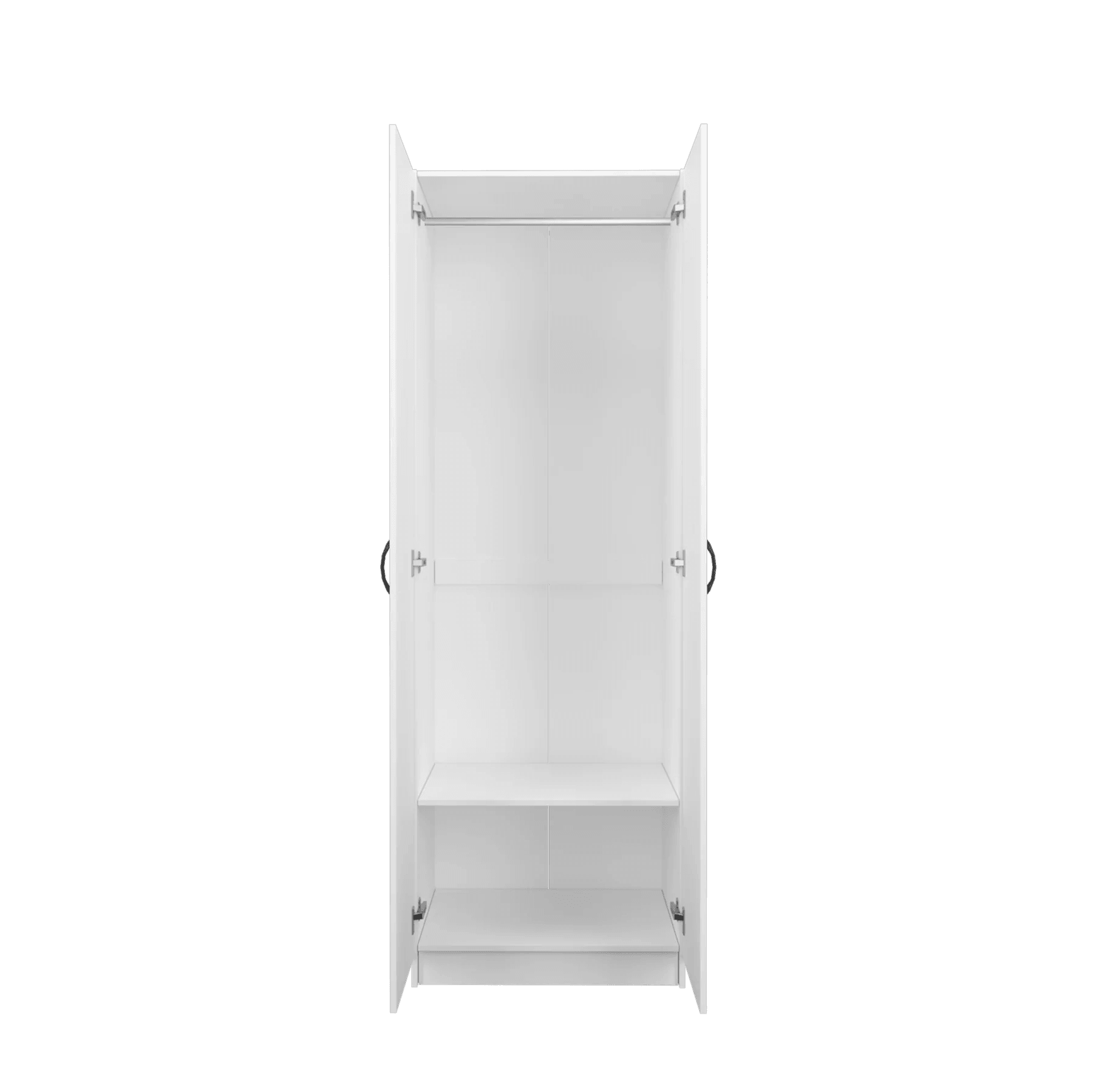 2 Door Wardrobe with Hanging Rod / White Colour (L60cm x W40cm x H179cm) - Thebrands
