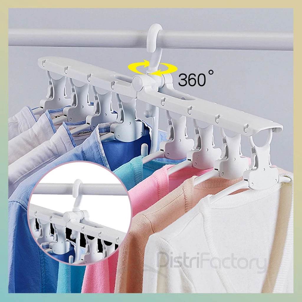 Foldable Adjustable Cloth Hanger(Grey Light Blue) - Thebrands