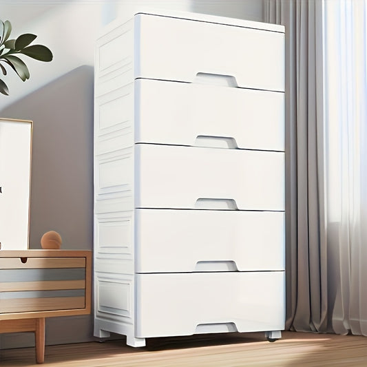 Drawer Storage Cabinet 5 Tier, 36Cm - White