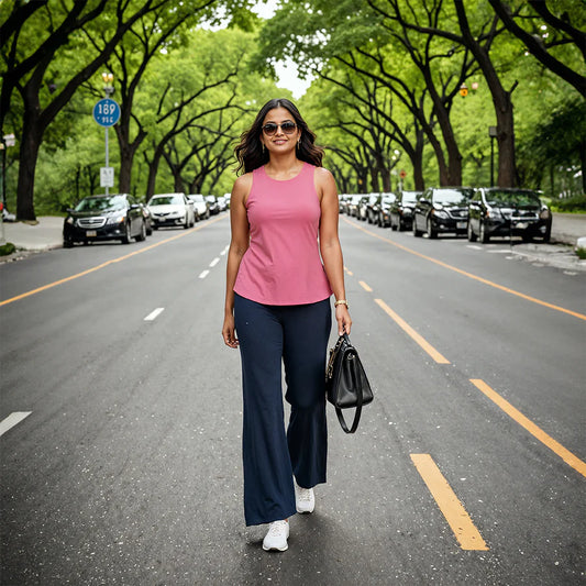 AM:PM Cotton Wide Legged Pants (Naina Navy)