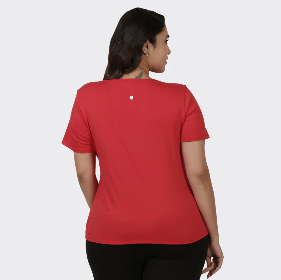 Softest Tee - Crew Neck T-shirt  Top (Riddhi Red)