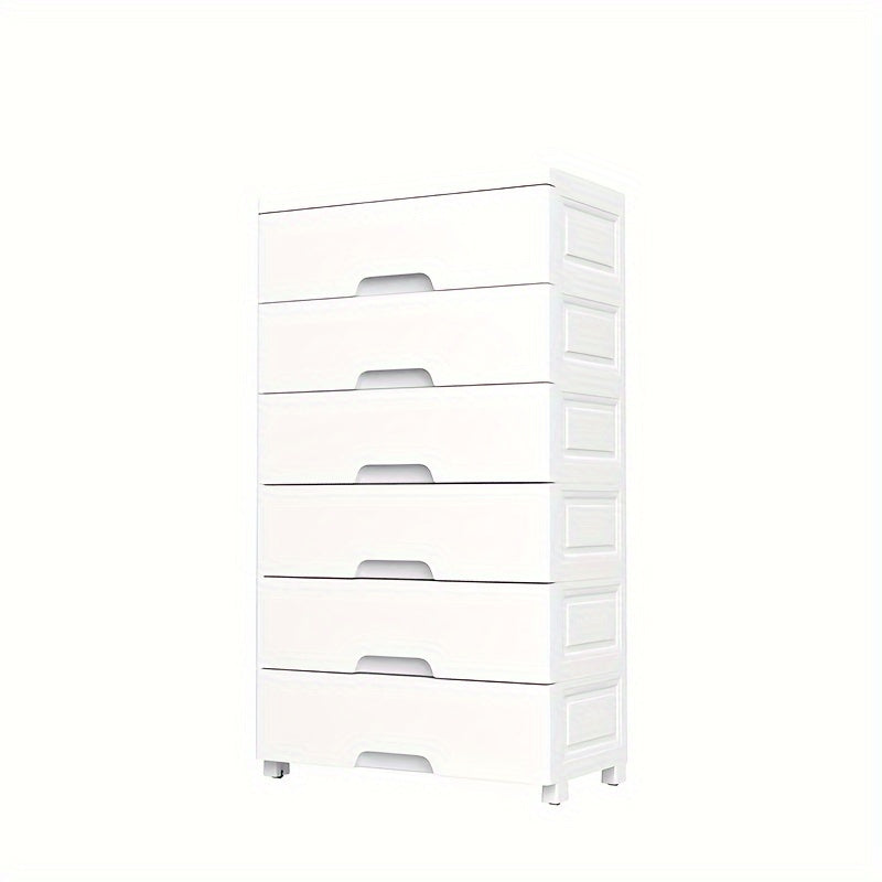 Drawer Storage Cabinet - White 6 Tier 36 Cm