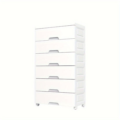 Drawer Storage Cabinet - White 6 Tier 36 Cm