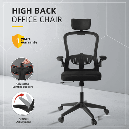 High Back / Medium Back Office Chair Mesh - H124cm (H112-124cm x W59cm x D62cm) - Thebrands