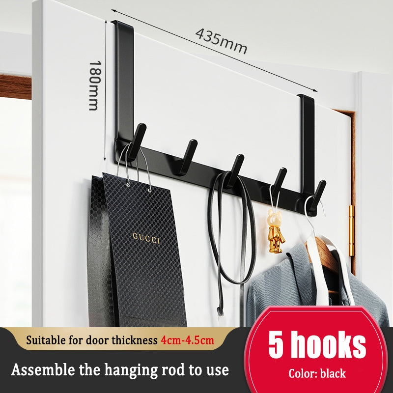GCGJ Aluminum Door Rear Hook 5 Hooks - Black