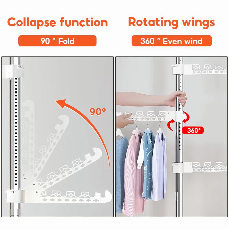 FOLD CLOTH ROD 4 WING - WHITE