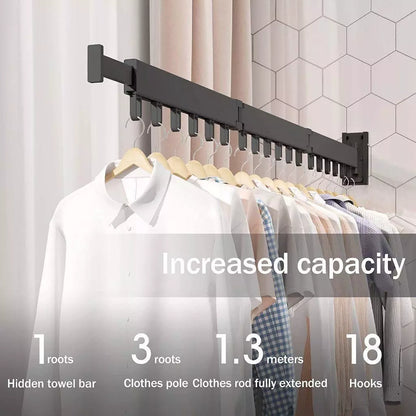 Clothes Drying Rack 3 Fold - Black