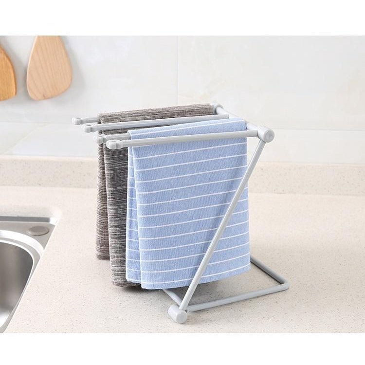 Foldable Vertical Rags Kitchen Towels Hanger - Blue