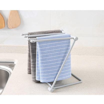 Foldable Vertical Rags Kitchen Towels Hanger - Blue