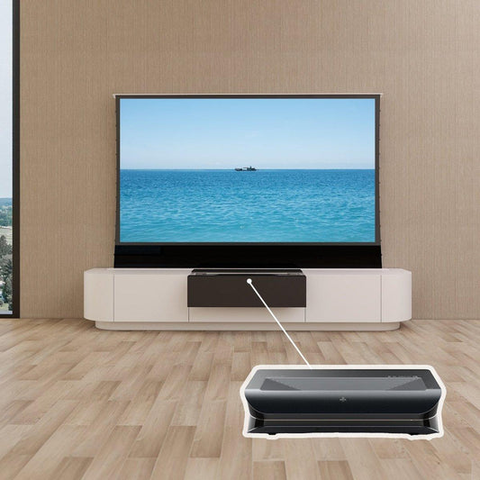 VIVIDSTORM Bundle - Projector & Screen & Motorised Laser TV Cabinet Florence