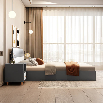 KA01 Bed pure white queen (150*200*85)