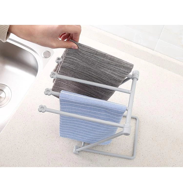 Foldable Vertical Rags Kitchen Towels Hanger - Blue