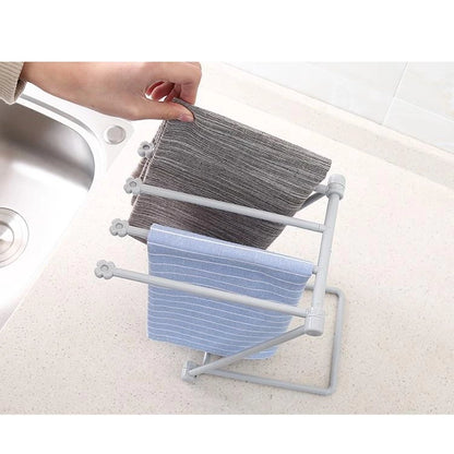 Foldable Vertical Rags Kitchen Towels Hanger - Blue