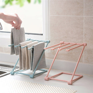 Foldable Vertical Rags Kitchen Towels Hanger - Blue