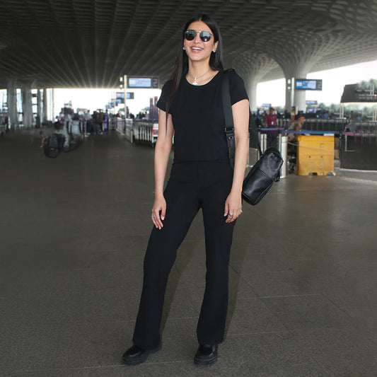 AM:PM Air Flare Trousers - Cotton Tall (Bliss Black)