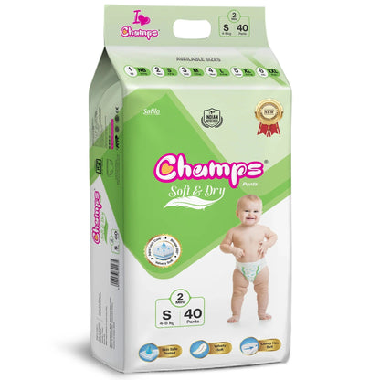 Baby Pant Diapers Soft & Dry - Small 40 Pieces (4 to 8 Kg)