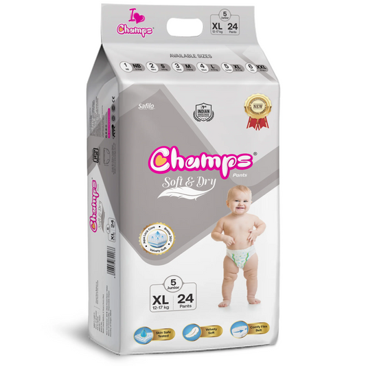Baby Pant Diapers Soft & Dry - Extra Large 24 Pieces (12 to 17 Kg)