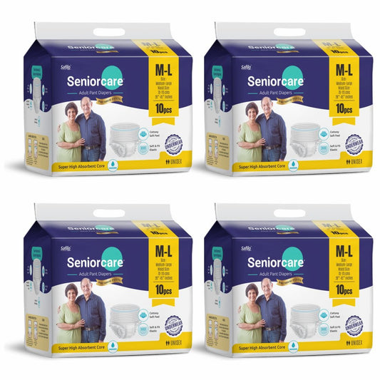 SeniorCare Premium Adult Pull Up Diaper Pants - M-L (Waist 28"-45") - 40 Count