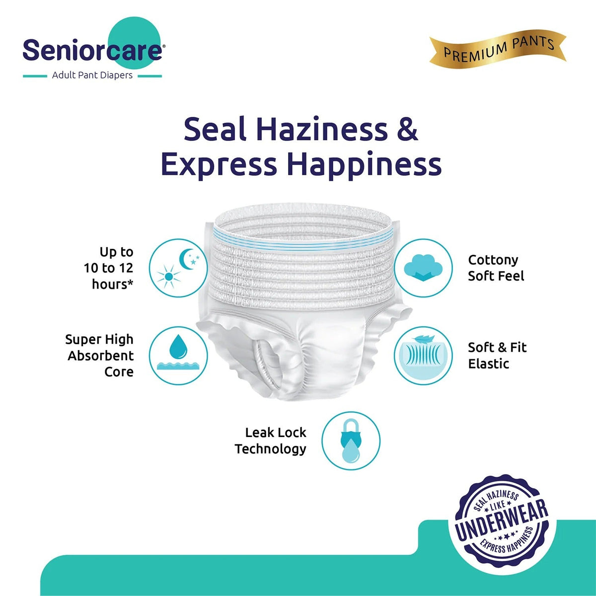 SeniorCare Premium Adult Pull Up Diaper Pants - XL-XXL (Waist 47"-67") - 40 Count