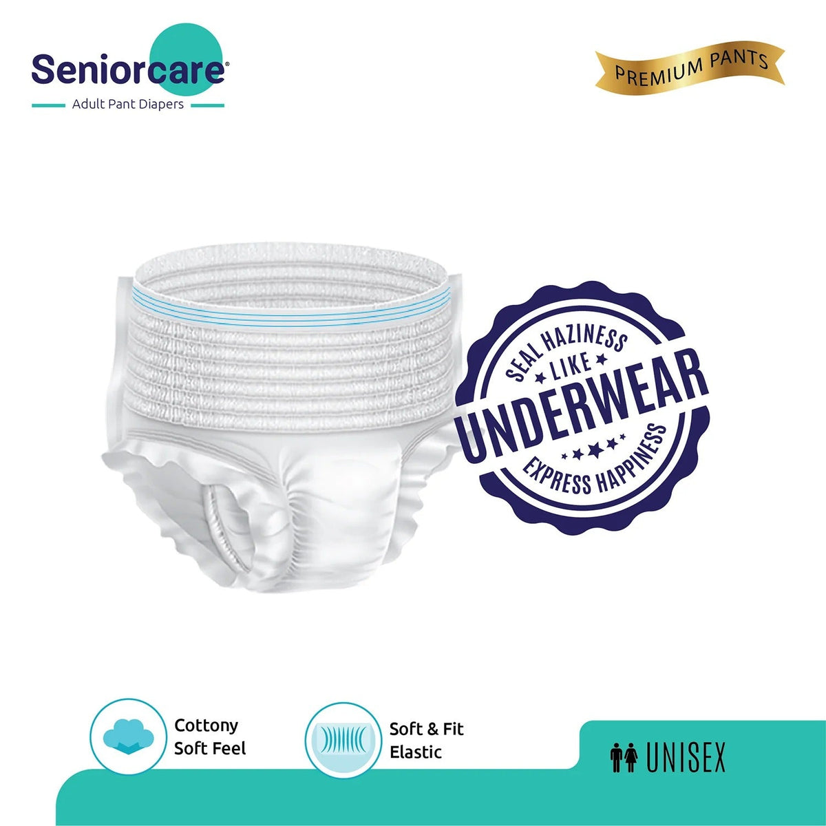 SeniorCare Premium Adult Pull Up Diaper Pants - L-XL (Waist 35"-55") - 40 Count