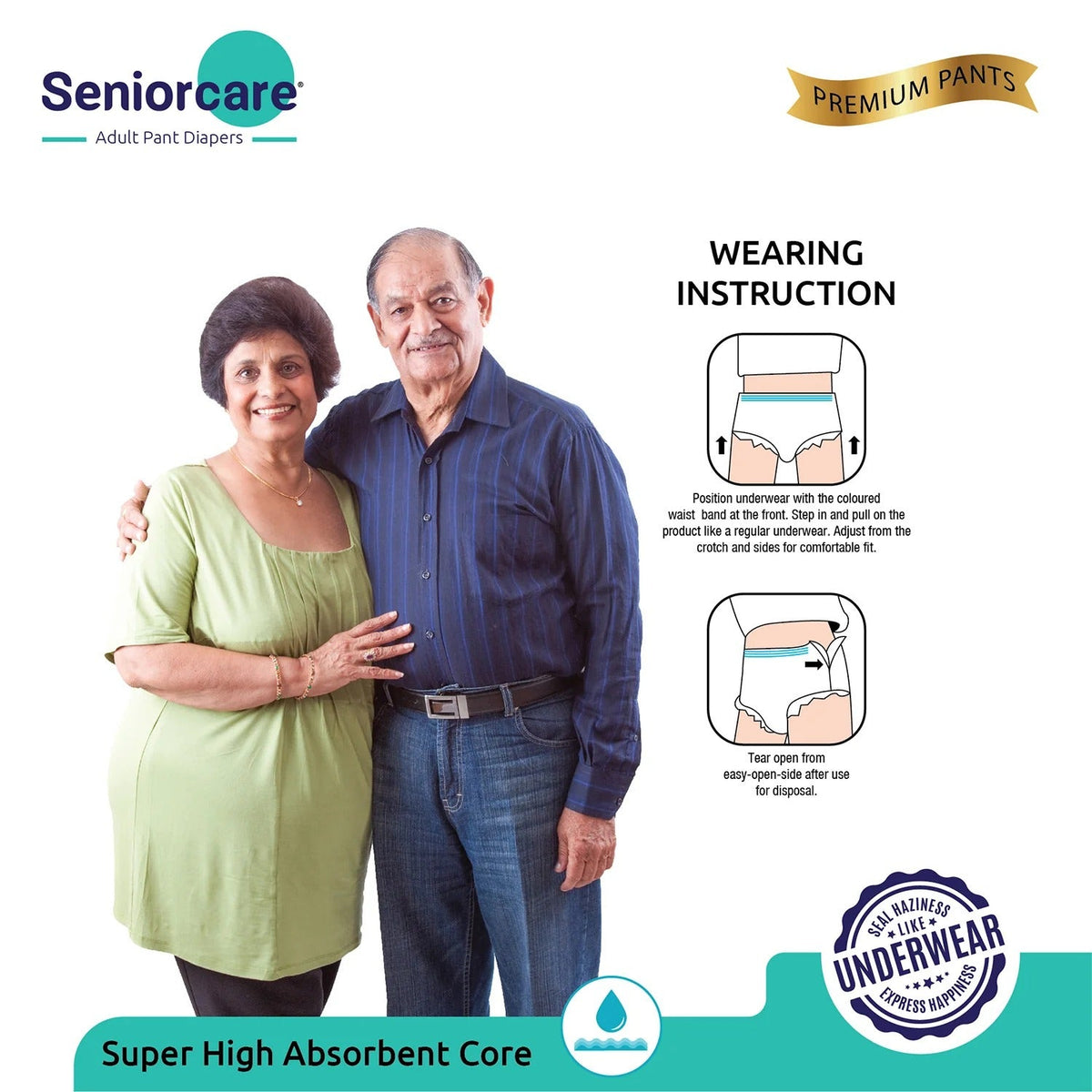 SeniorCare Premium Adult Pull Up Diaper Pants - L-XL (Waist 35"-55") - 40 Count