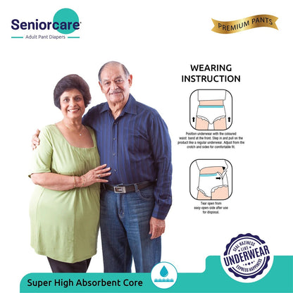 SeniorCare Premium Adult Pull Up Diaper Pants - L-XL (Waist 35"-55") - 40 Count