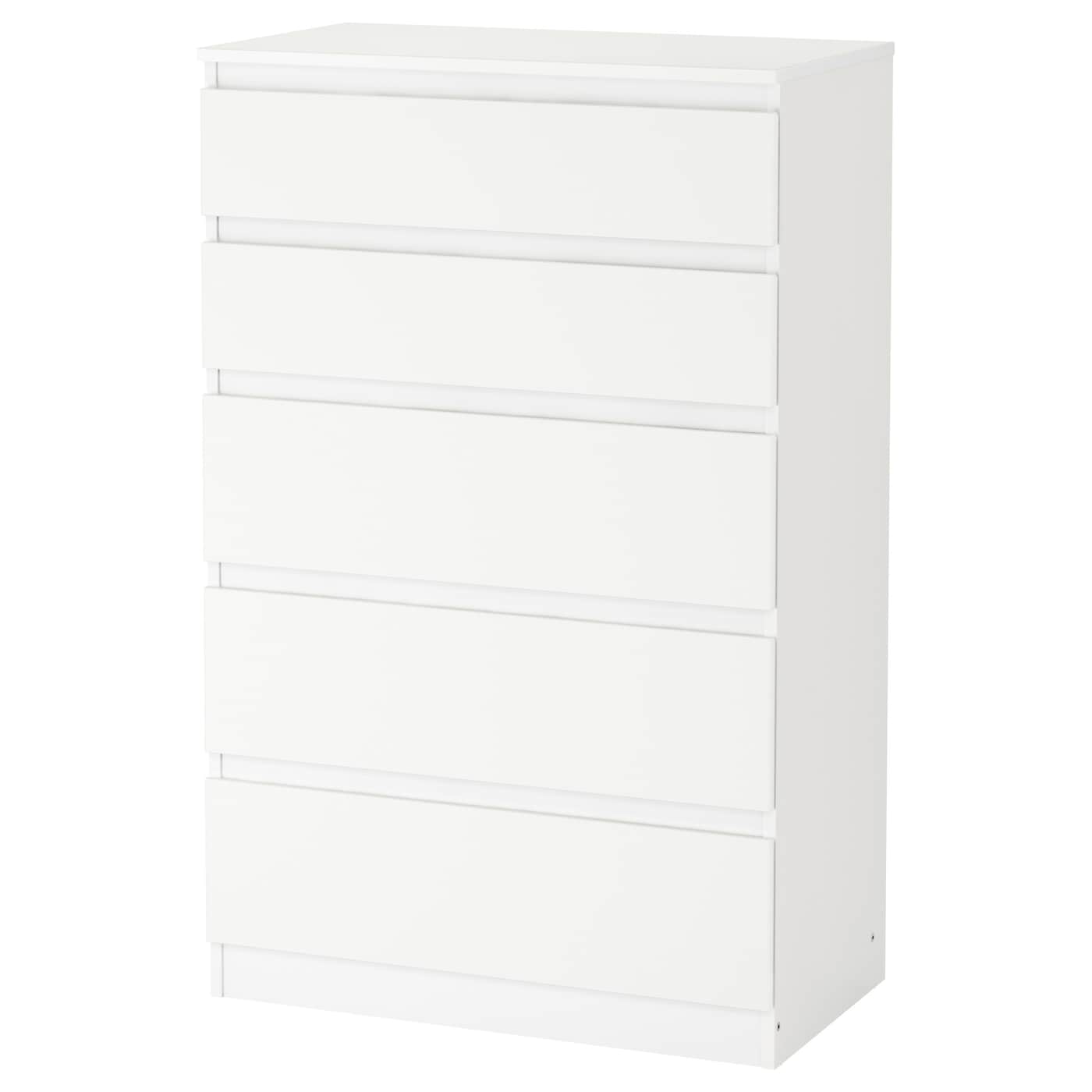 KULLEN Chest of 5 drawers, white, 70x112 cm