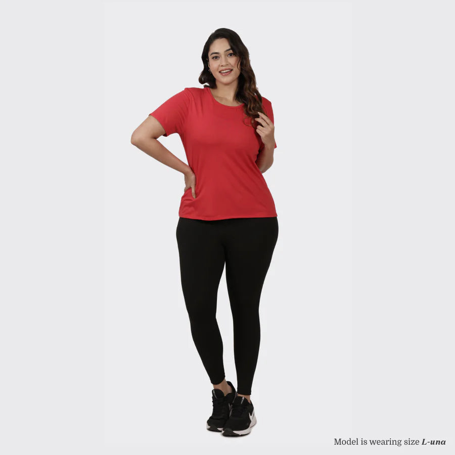 Softest Tee - Crew Neck T-shirt  Top (Riddhi Red)