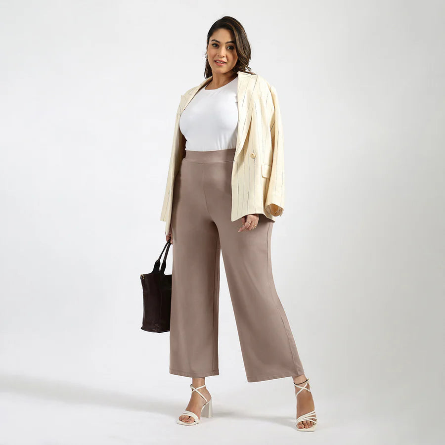 AM:PM Cotton Wide Legged Pants (Barkha Brown Mocha)