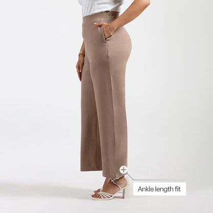 AM:PM Cotton Wide Legged Pants (Barkha Brown Mocha)