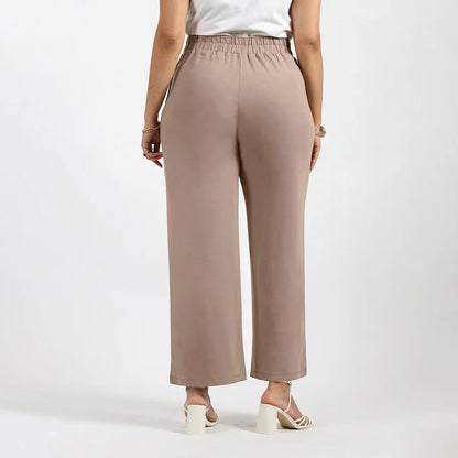 AM:PM Cotton Wide Legged Pants (Barkha Brown Mocha)