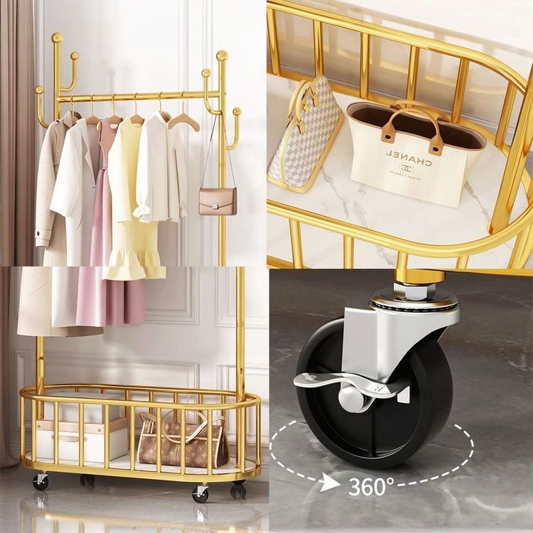 Cloth Rack With Basket Storage 80cm - White