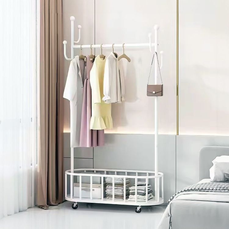 Cloth Rack With Basket Storage 80cm - White