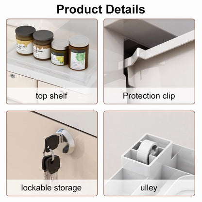 Drawer Storage Cabinet - White 6 Tier 36 Cm