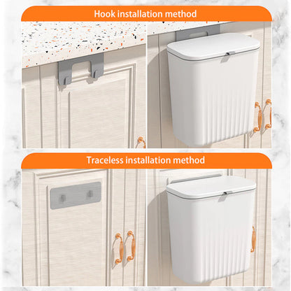 Wall Mounted Trash Can - White
