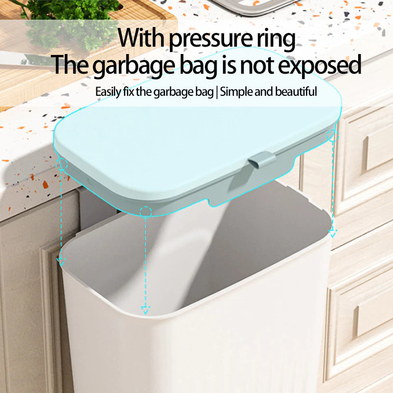 Wall Mounted Trash Can - White