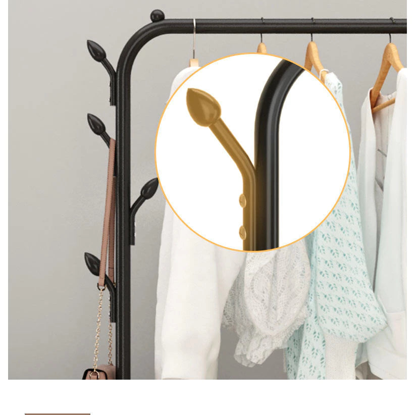 Laundary Cloth Rack Organizer  8 Hooks, White