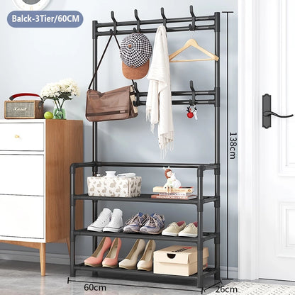 Shoe Rack Shelf 3 Tier - Black (60CM x 26CM x 138CM)