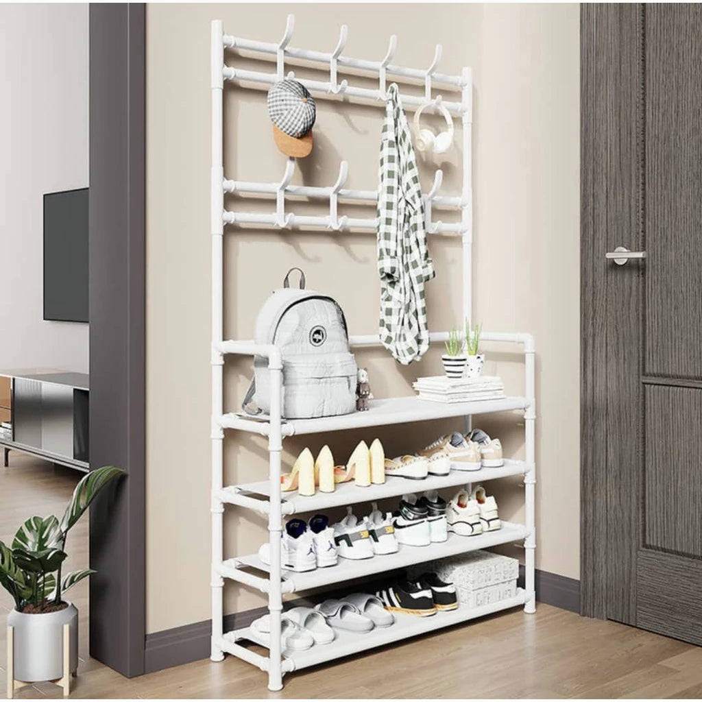 Shoe Rack Shelf 5 Tier - White (60CM x 26CM x 172CM)