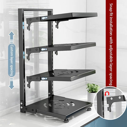Pot Rack 2-4 Tiers  SS Adjustable - 4 Layers White