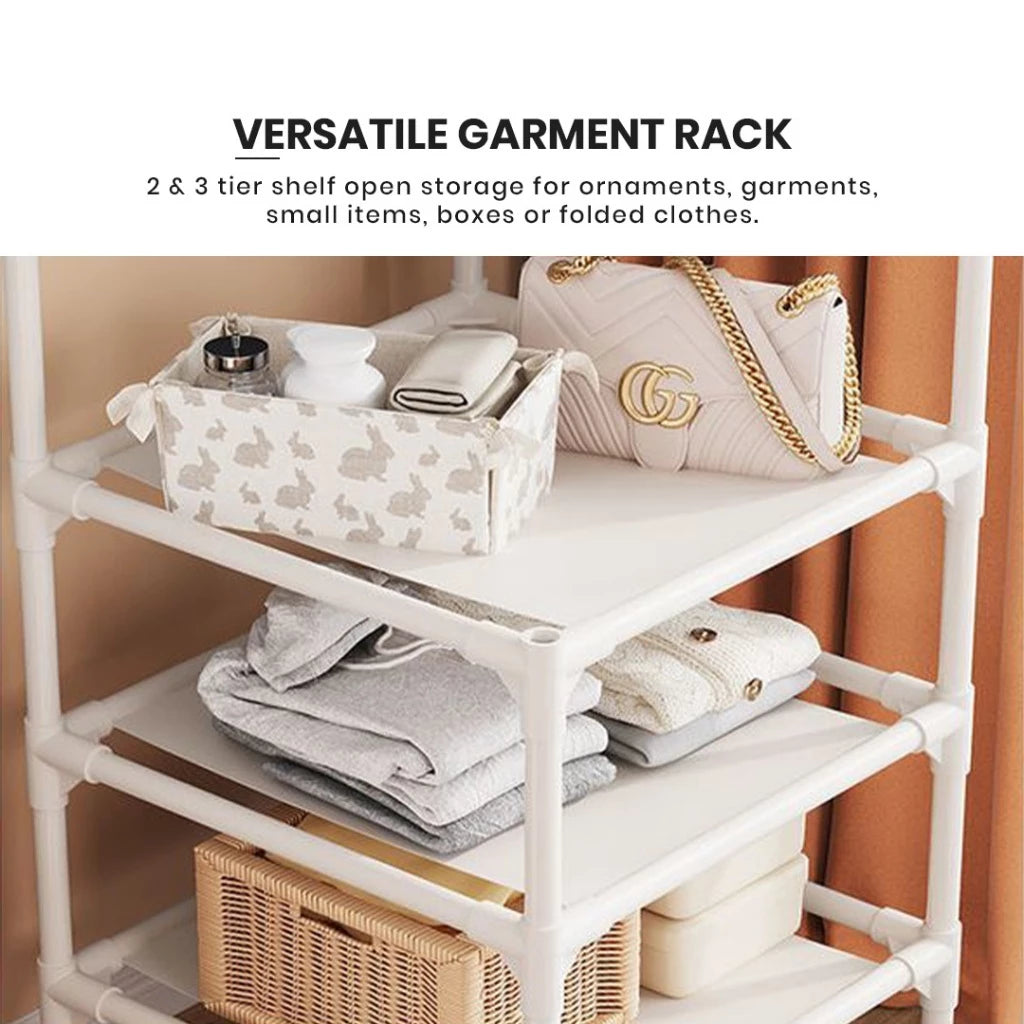 Corner Storage Rack  3 Layer Hook  - White