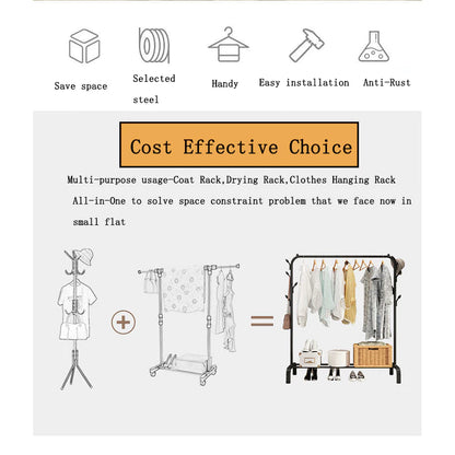 Laundary Cloth Rack Organizer  8 Hooks, White